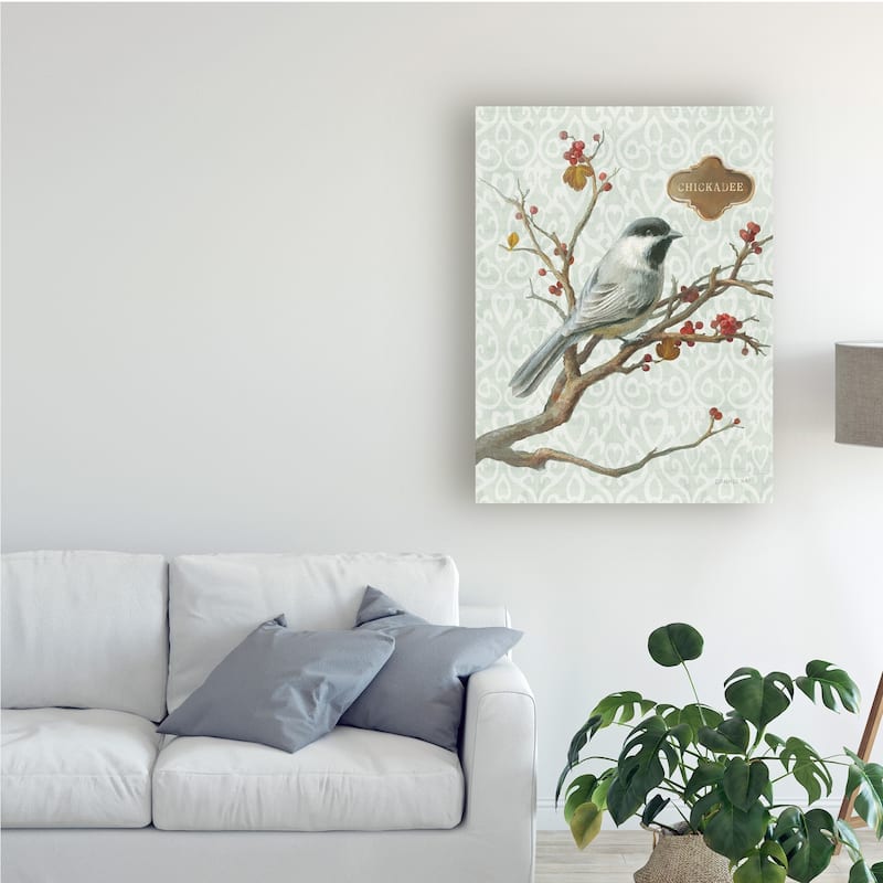 Danhui Nai 'Winter Bird Chickadee' Canvas Art - Bed Bath & Beyond ...