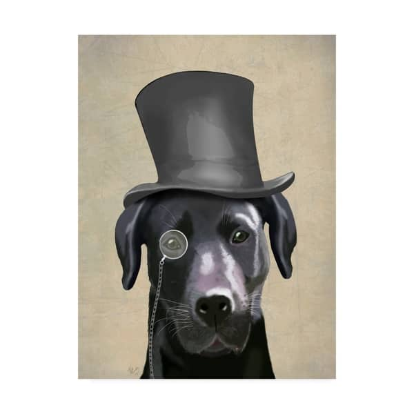 Fab Funky 'Black Labrador, Formal Hound And Hat' - Bed Bath & Beyond ...