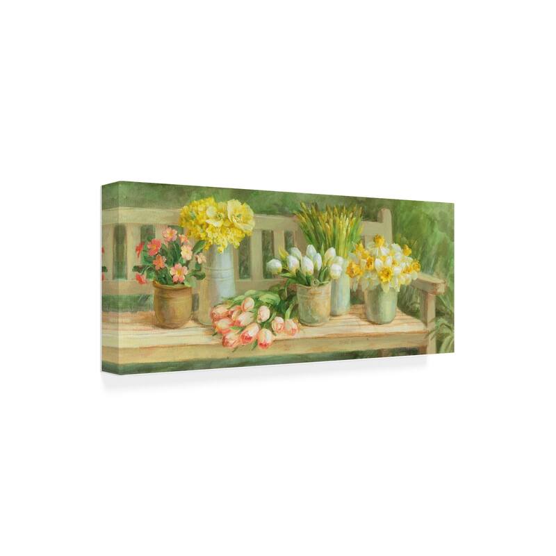 Danhui Nai 'Spring Garden Bench' Canvas Art