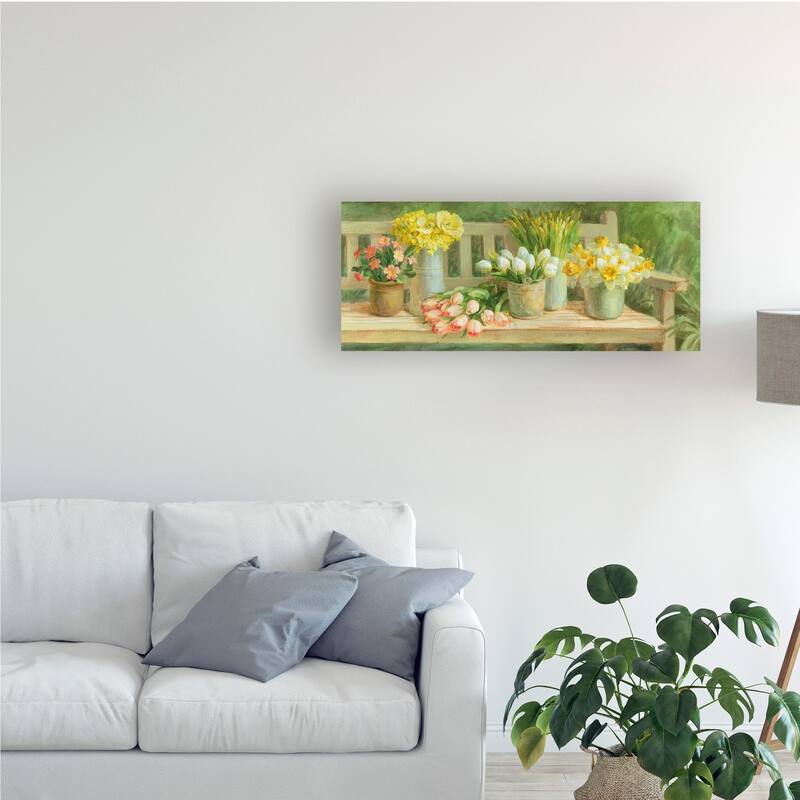 Danhui Nai 'Spring Garden Bench' Canvas Art