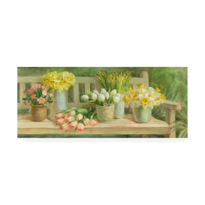 Danhui Nai 'Spring Garden Bench' Canvas Art