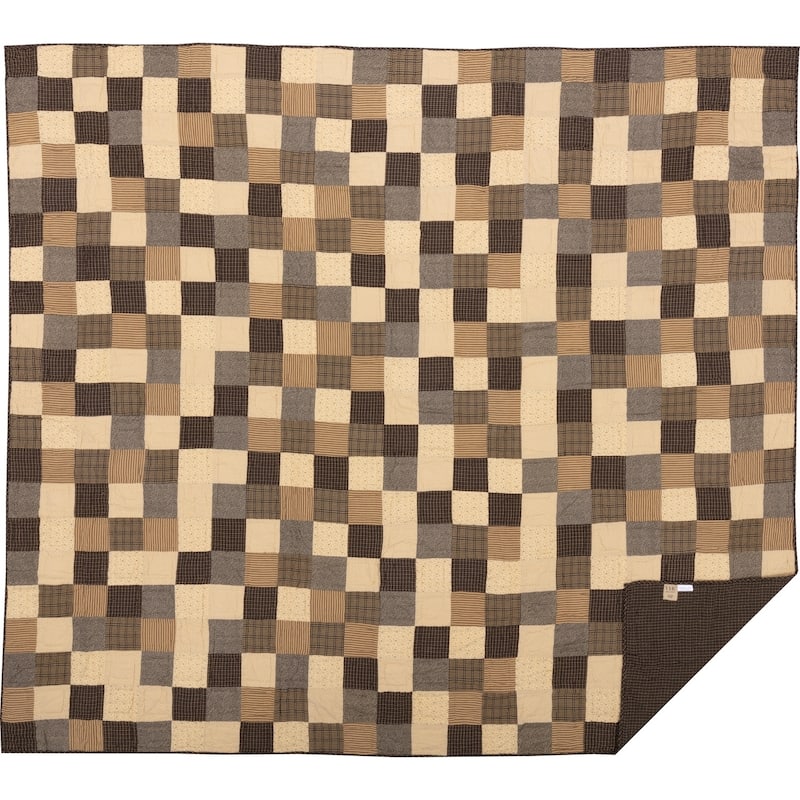 Black Primitive Bedding Prim Grove Quilt Set Cotton Patchwork (Quilt, Sham)