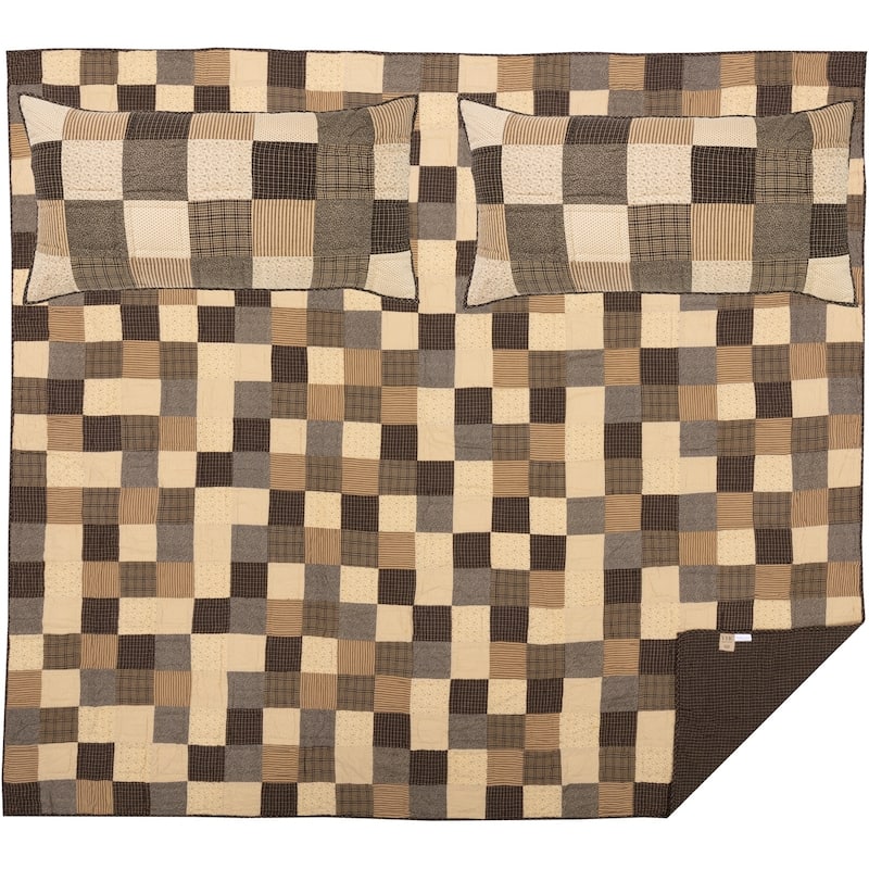 Black Primitive Bedding Prim Grove Quilt Set Cotton Patchwork (Quilt, Sham)