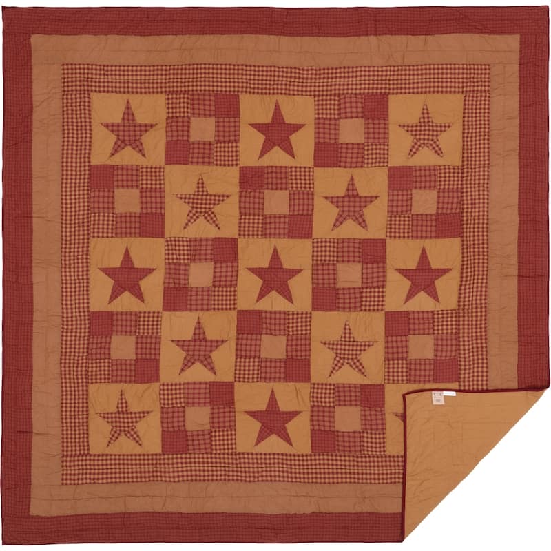 Black Primitive Bedding Prim Grove Quilt Set Cotton Patchwork (Quilt, Sham)