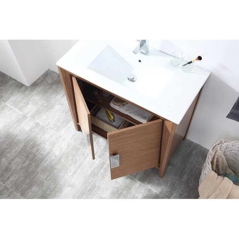 36" Tennant Brand Larvotto Light Wheat Modern Bathroom Sink Vanity