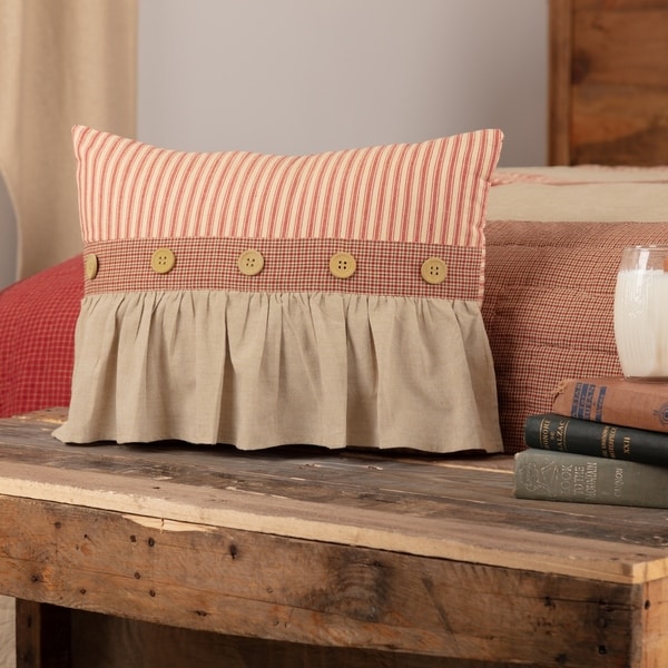 Rory Schoolhouse Red Ruffled Pillow