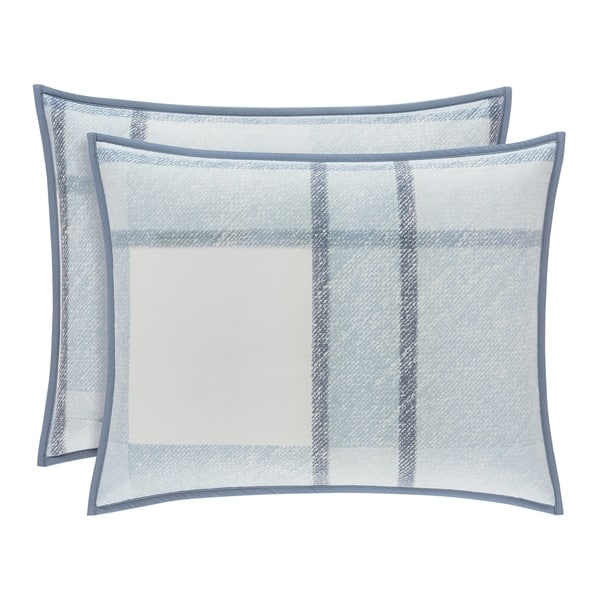 Shop Five Queens Court Langdon Blue Twill Cotton Pillow Sham