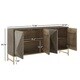 preview thumbnail 12 of 10, Moffit Antique Gold Finish Angled Reclaimed Wood Buffet by iNSPIRE Q Modern