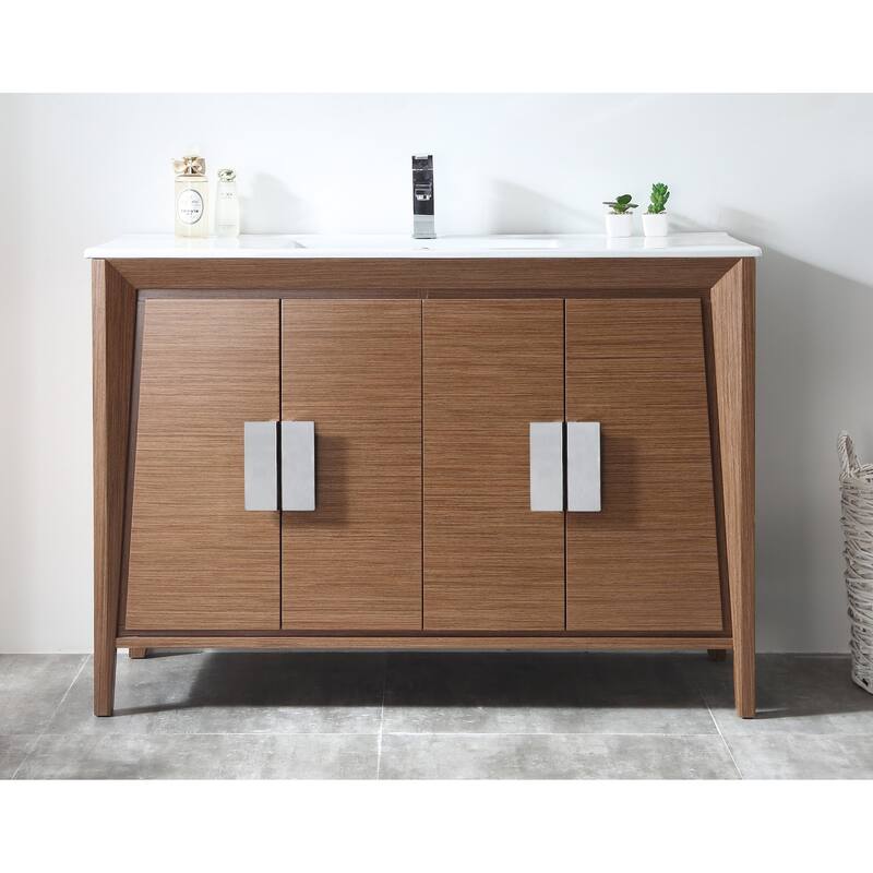 48" Tennant Brand Larvotto Light Wheat Modern Bathroom Sink Vanity - N/A