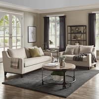 Copper Grove Harzburg Oatmeel Tweed Sofa and Loveseat Set