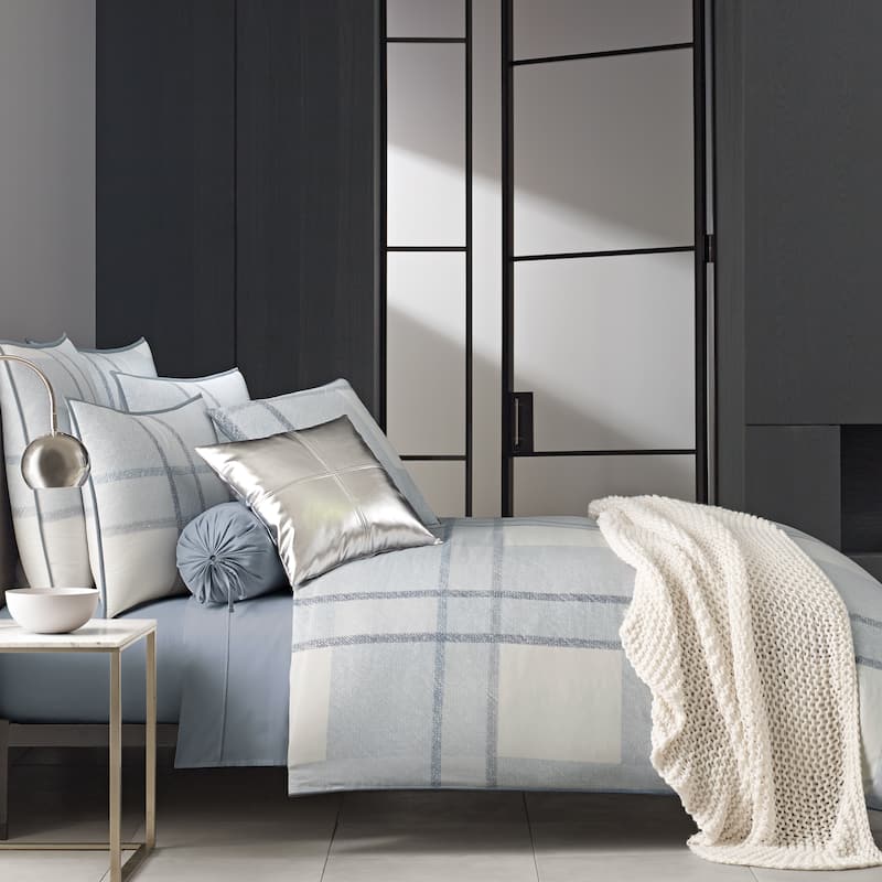J. Queen New York Leighton Blue Twill Cotton Duvet Cover