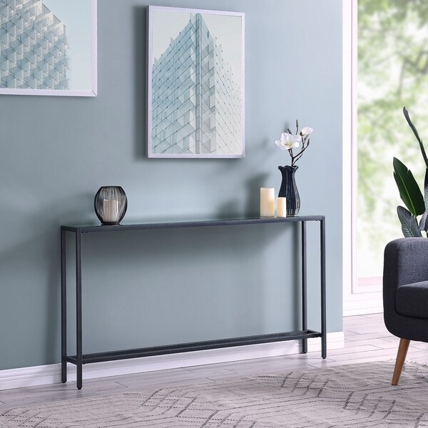 Strick & Bolton Veda Grey Mirrored-top Console Table