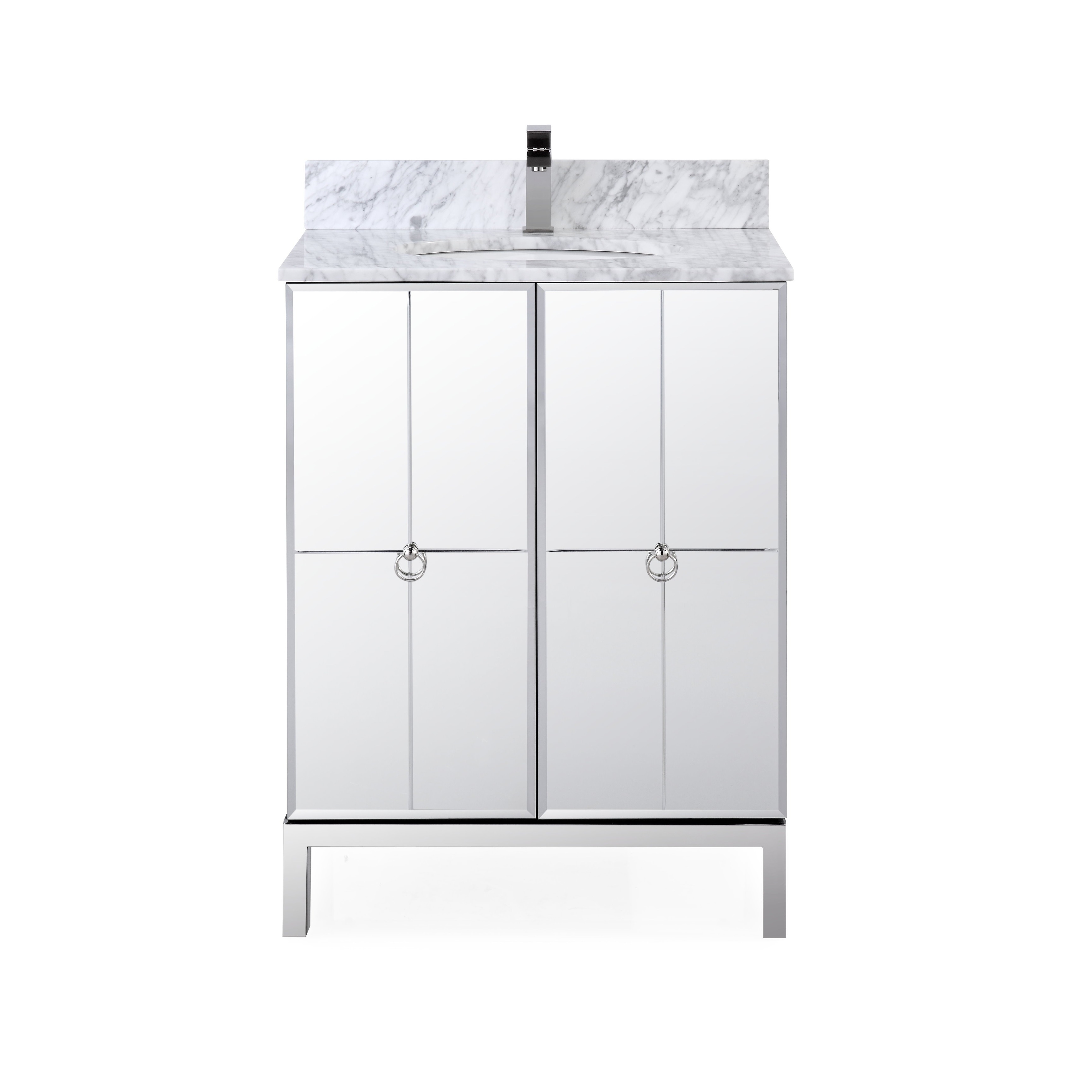 26 Octavia Modern Mirrored French Bathroom Vanity Silver Single Vanities Ebay