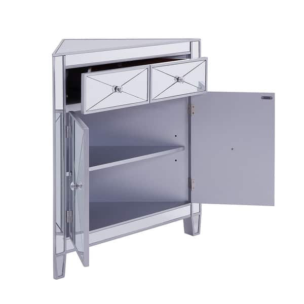 Shop Miley Mirrored Corner Cabinet Overstock 26276098