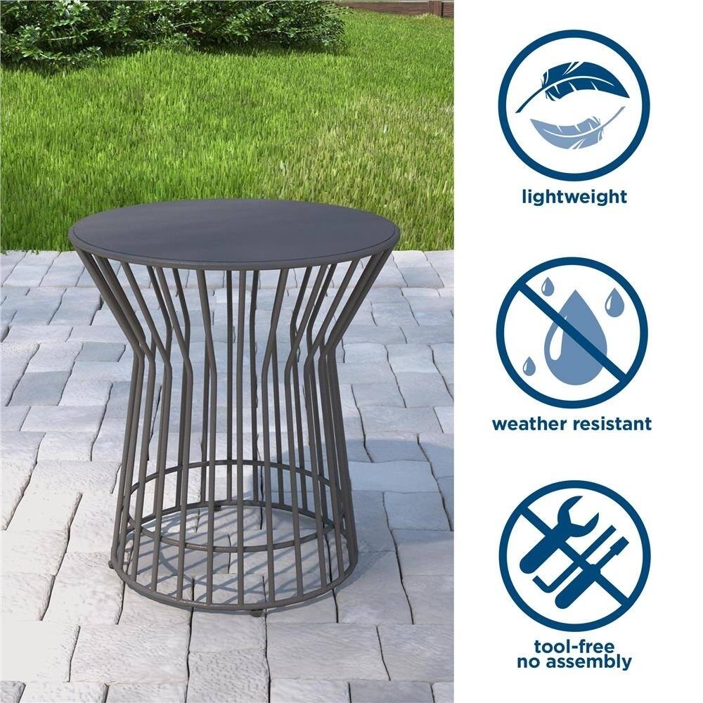 Square Side Table Small Snack Outdoor Garden Furniture Coffee Bistro Drinks