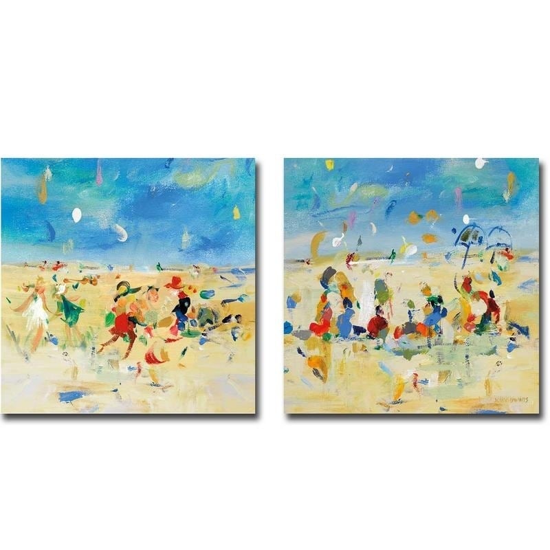 Beach Play  by Jossy Lownes 2-piece Gallery Wrapped Canvas Giclee Art  Set (Ready to Hang) Bed Bath  Beyond 26278147