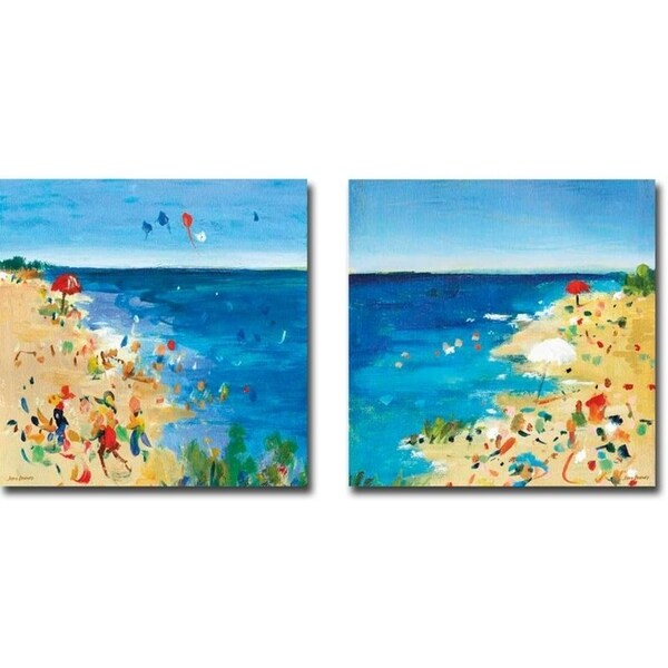 Beach Party I & II by Jossy Lownes 2-piece Gallery Wrapped Canvas Giclee Art Set (Ready to Hang)