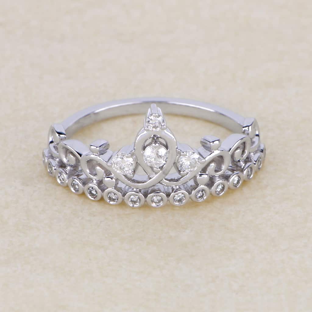 1/4ct TDW Diamond Crown Ring in 10k Gold by De Couer