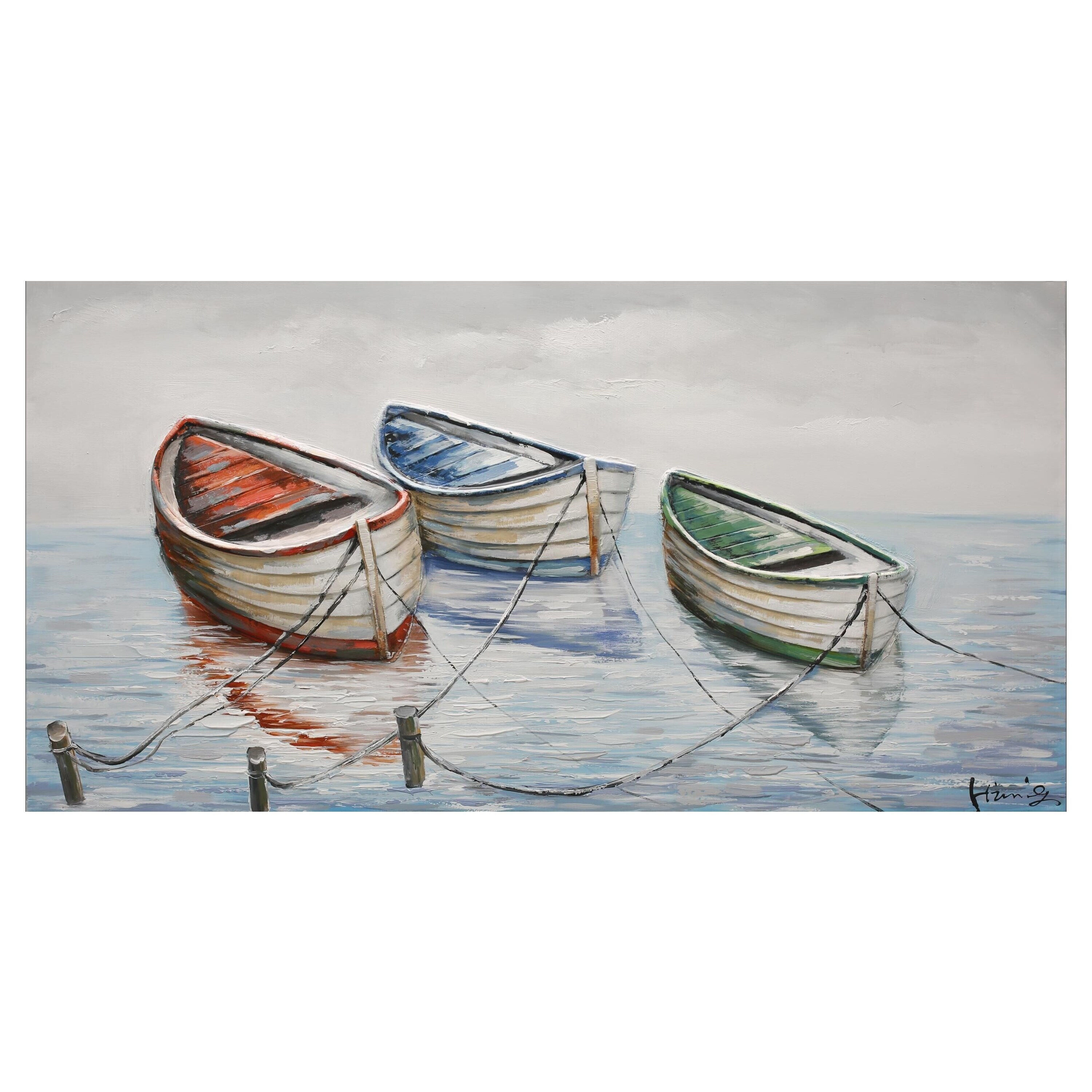 Shop Yosemite Home Decor Rowboat Harmony Ii Original Handpainted