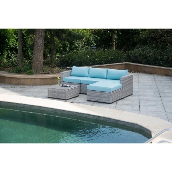 broyerk 5 piece sectional patio outdoor furniture set