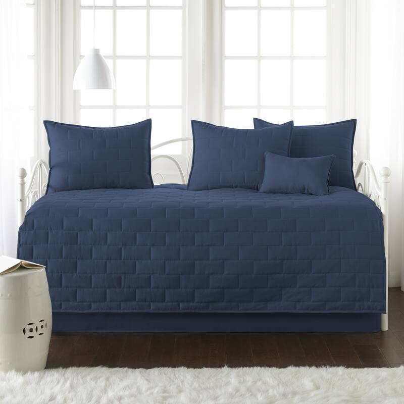 The Brickyard Collection 6-piece Twin Day Bed Cover Set - Dark Blue