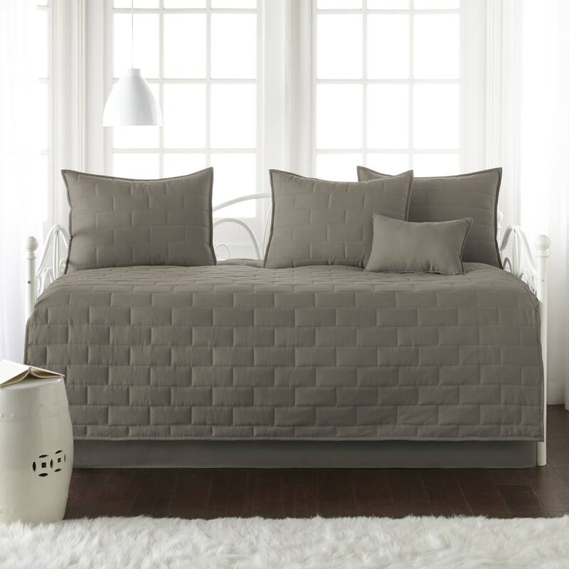 The Brickyard Collection 6-piece Twin Day Bed Cover Set - Taupe