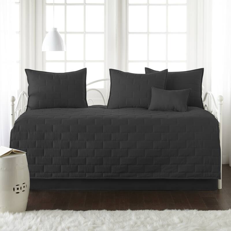 The Brickyard Collection 6-piece Twin Day Bed Cover Set - Black