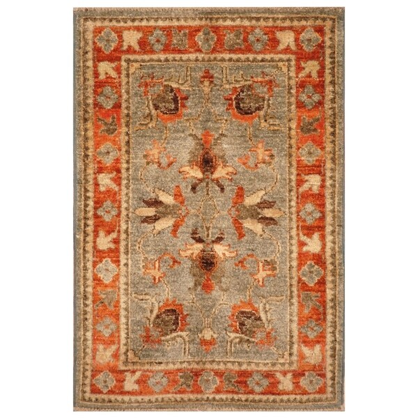 Handmade Vegetable Dye Oushak Wool Rug (Afghanistan) - 2' x 3'1