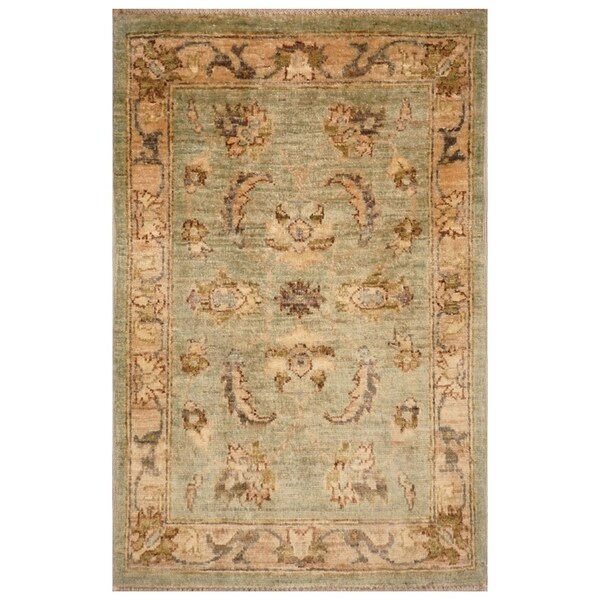 Handmade Vegetable Dye Oushak Wool Rug (Afghanistan) - 2' x 3'
