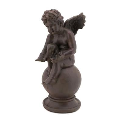 Sitting Cherub with Bird