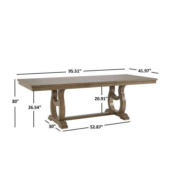Maizy Trestle Base Dining Table with Cream Tufted Nailhead