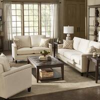 Copper Grove Hersfeld Ivory Fabric Sofa and Loveseat Set with Nailhead Trim
