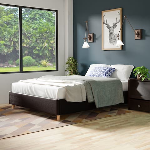 Furniture of America Faur Mid-century Modern Brown Queen Platform Bed