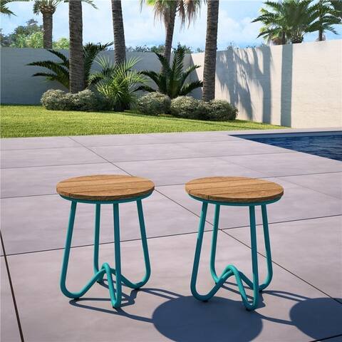 Novogratz Poolside Collection Bobbi Outdoor Bistro Stools (Set of 2)