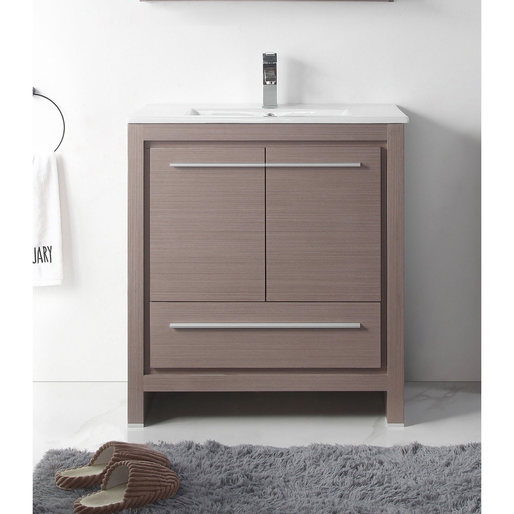 30 Viara Gray Oak Modern Contemporary Bathroom Vanity Overstock 26279590