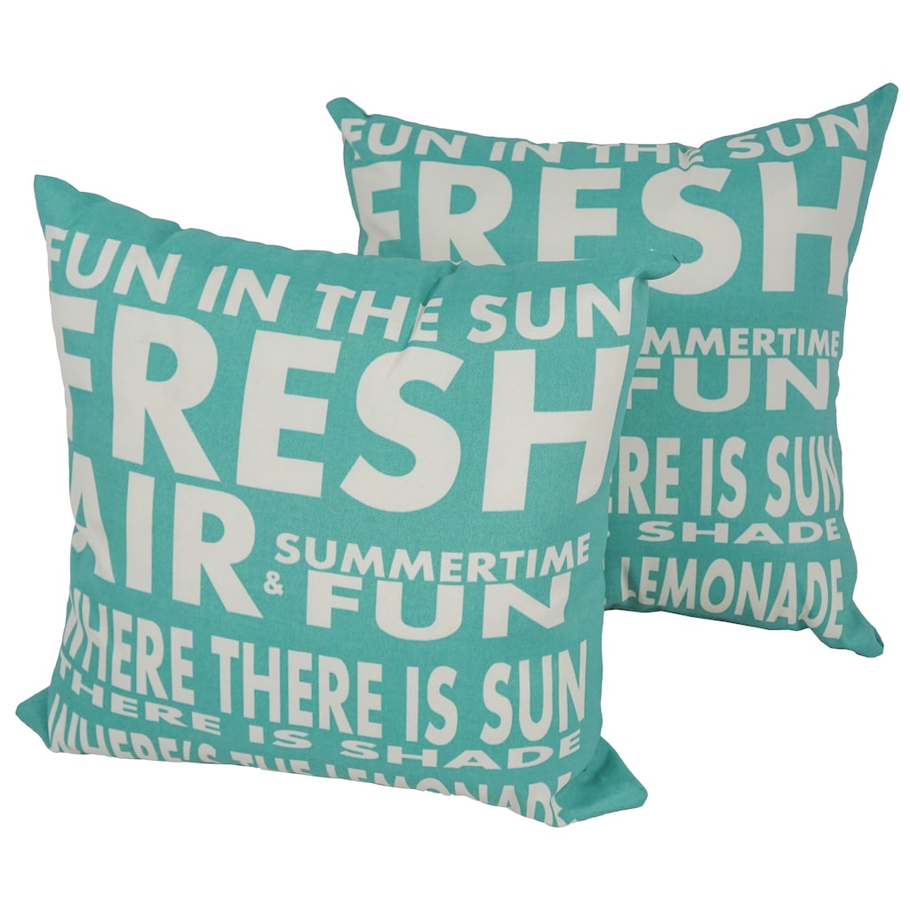 Solarium Fun in the Sun 17-inch Indoor/Outdoor Throw Pillows (Set of 2)