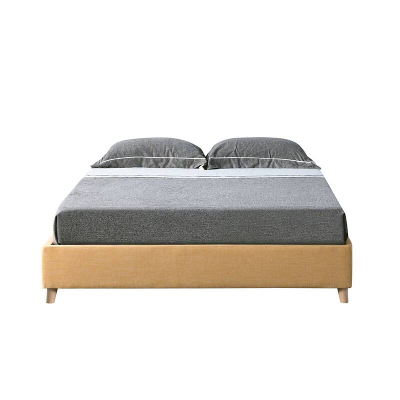 Furniture of America Faur Mid-century Modern Queen Platform Bed Frame - Yellow