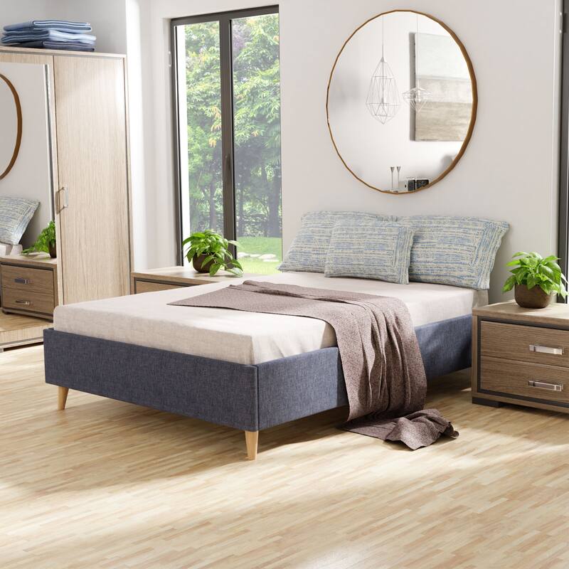 Furniture of America Faur Mid-century Modern Queen Platform Bed Frame