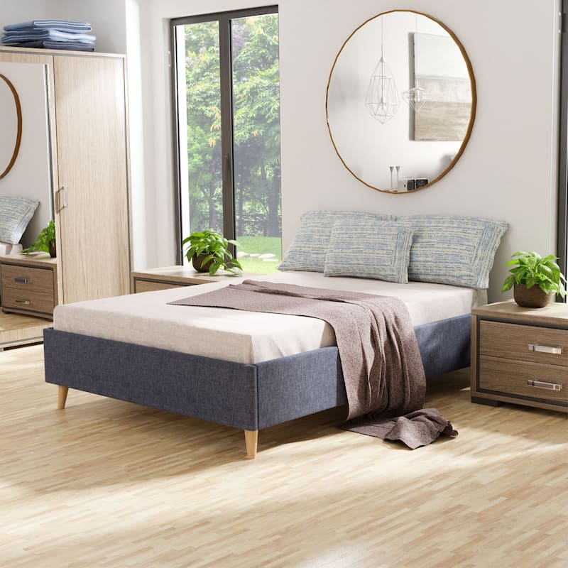 Furniture of America Faur Mid-century Modern Queen Platform Bed Frame