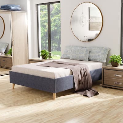 Furniture of America Faur Mid-century Modern Queen Platform Bed Frame