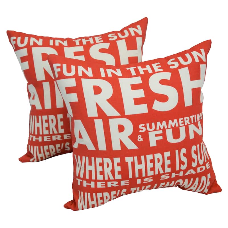 Solarium Fun in the Sun 17-inch Indoor/Outdoor Throw Pillows (Set of 2)