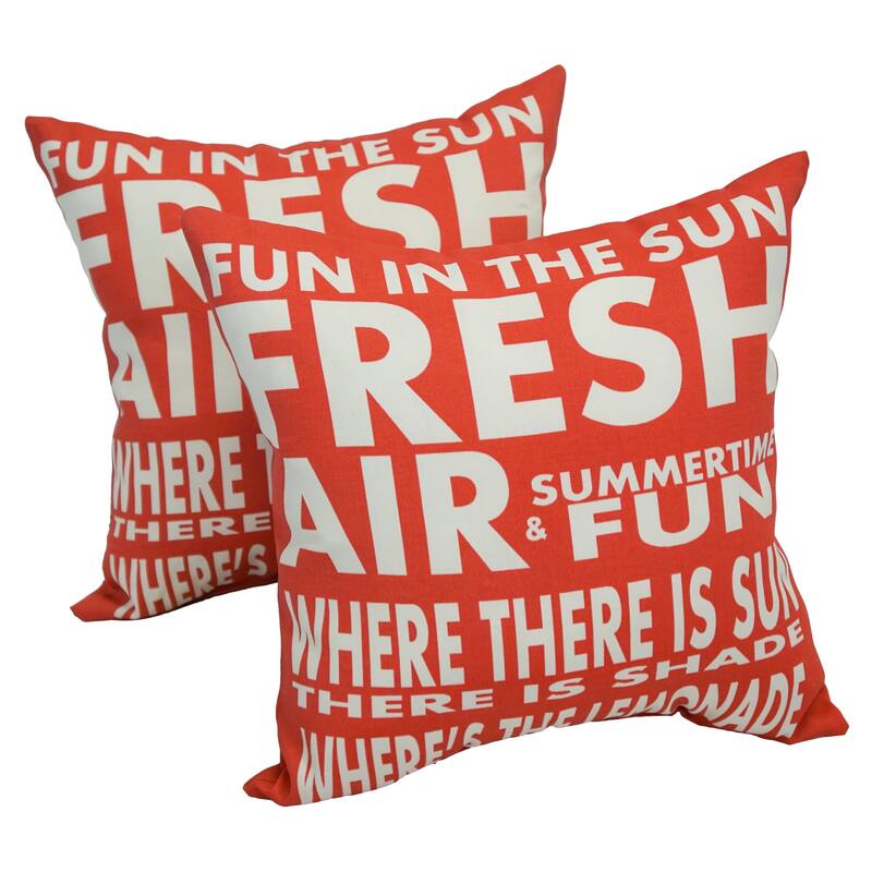 Solarium Fun in the Sun 17-inch Indoor/Outdoor Throw Pillows (Set of 2)