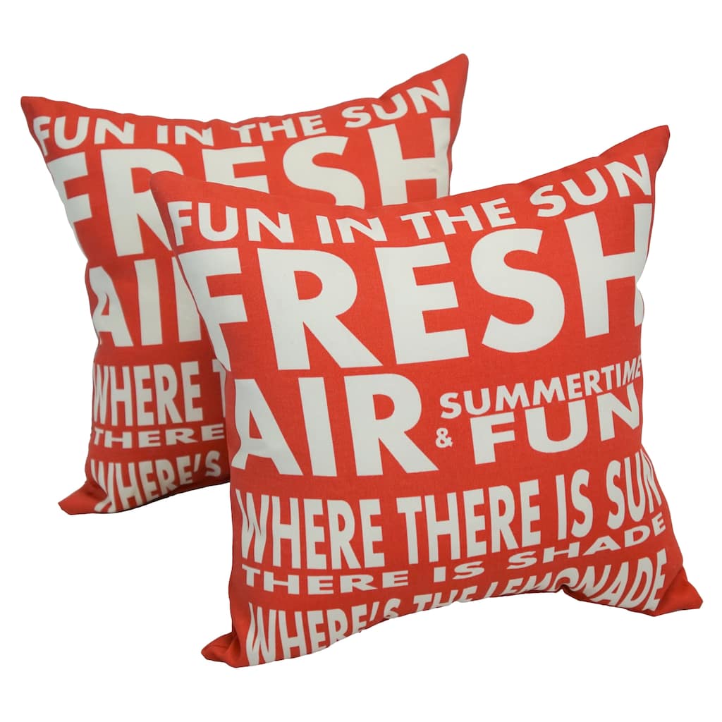 Solarium Fun in the Sun 17-inch Indoor/Outdoor Throw Pillows (Set of 2)