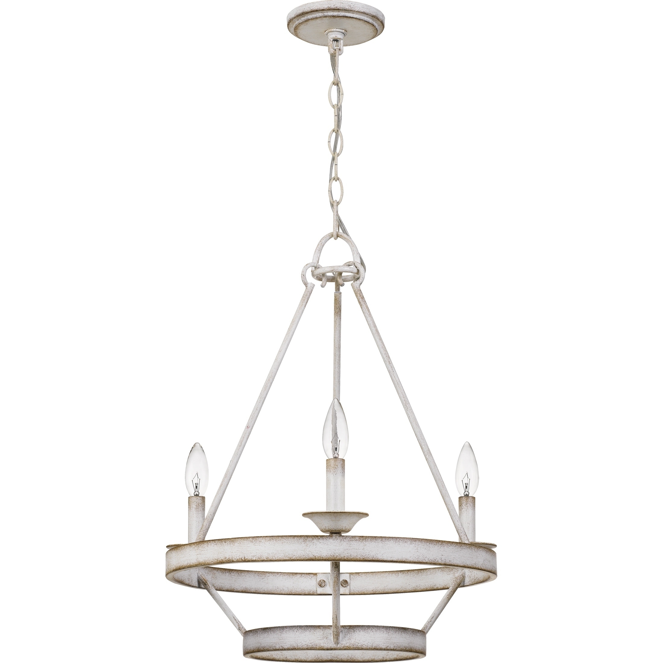 Quoizel Corral Antique White 3-light Chandelier - Chandeliers For Bedrooms by Overstock.com