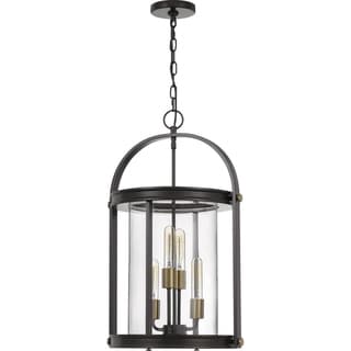 Quoizel Baltimore Clear Glass 4-light Chandelier (Bronze - Bronze) - Chandeliers For Bedrooms by Overstock.com