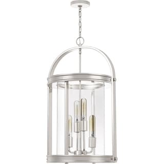 Quoizel Baltimore Clear Glass 4-light Chandelier (Nickel - Silver) - Chandeliers For Bedrooms by Overstock.com
