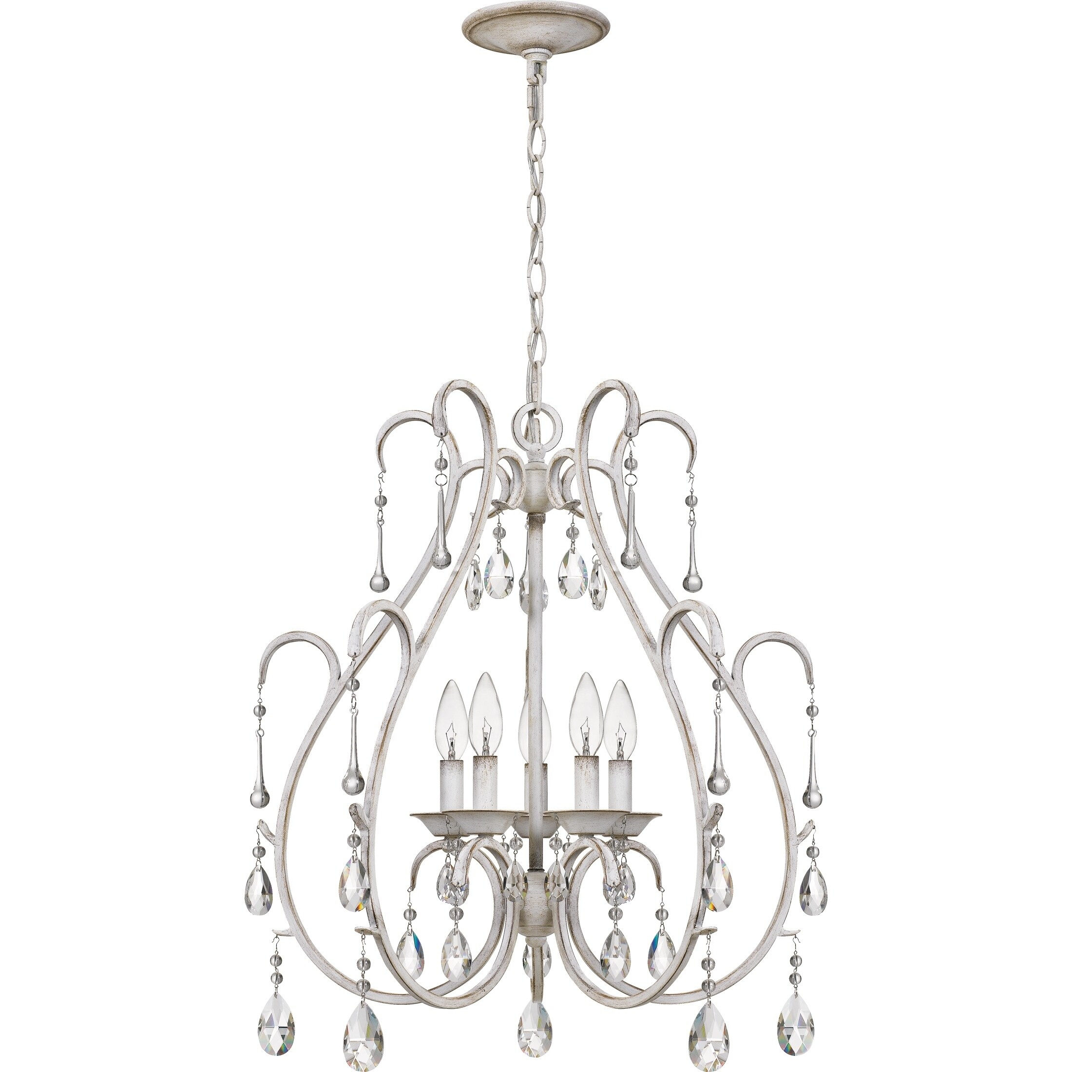 Quoizel Blanca Antique White 5-light Mini Chandelier - Chandeliers For Bedrooms by Overstock.com