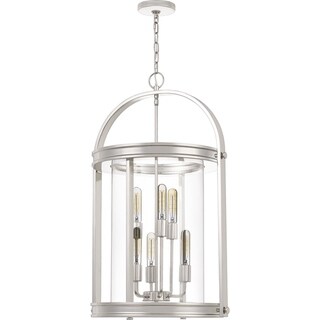 Quoizel Baltimore Clear Glass 6-light Chandelier (Nickel - Silver) - Chandeliers For Bedrooms by Overstock.com