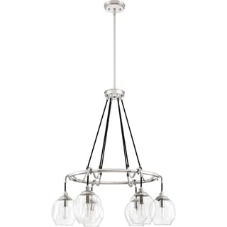 Quoizel Nostalgia 6-light Chandelier (Grey/Black - Nickel - Polished) - Chandeliers For Bedrooms by Overstock.com