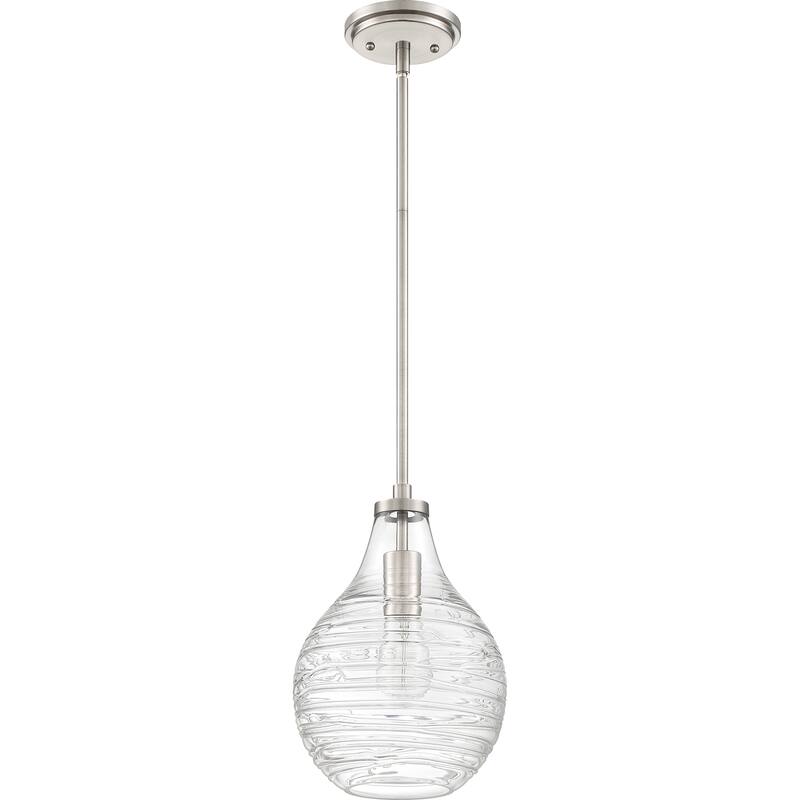 Quoizel Genie 1-Light Mini Pendant with Clear Glass Shade - Brushed Nickel